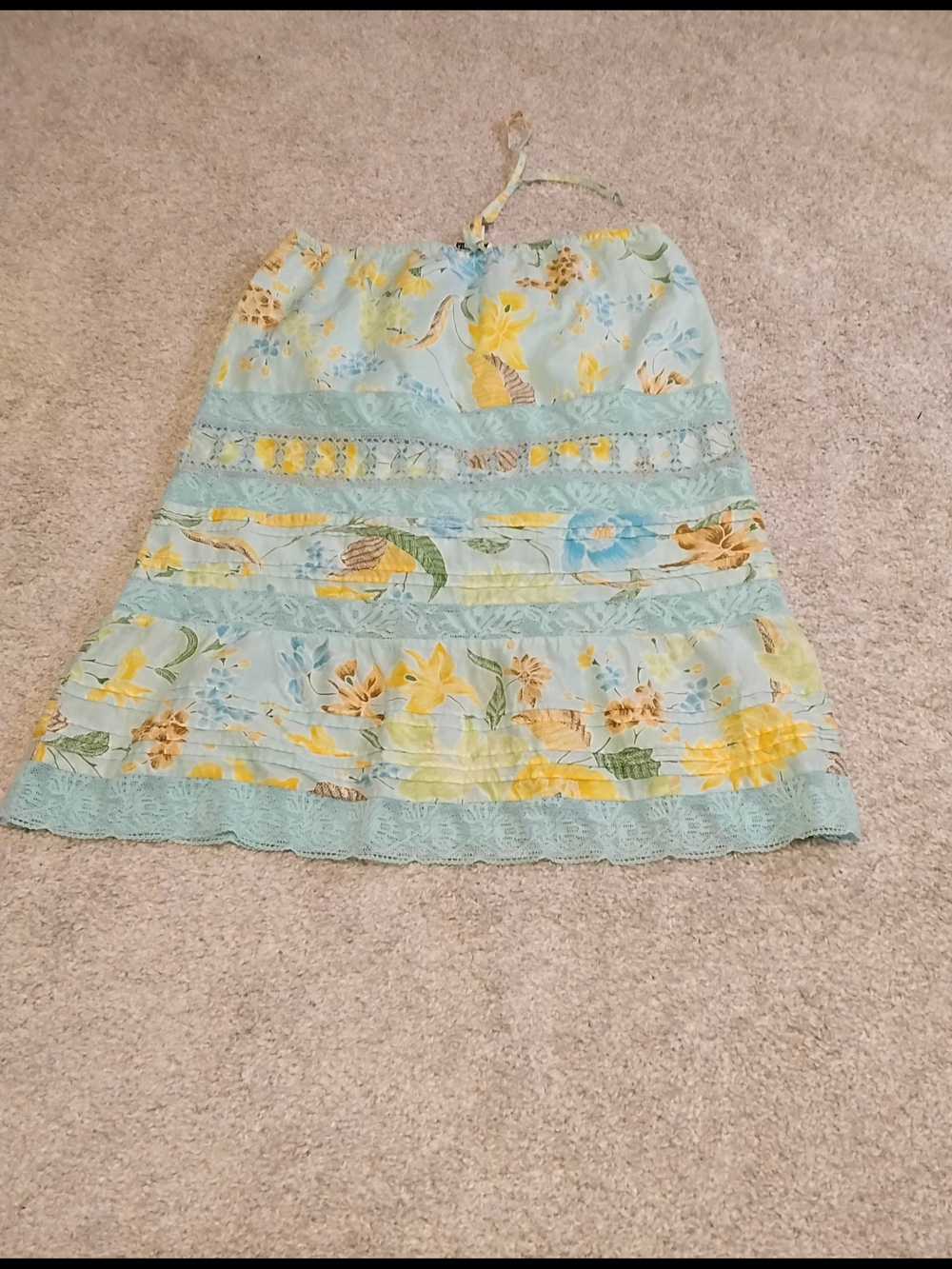 Banana Republic Light Blue Floral Lace-Trim Skirt